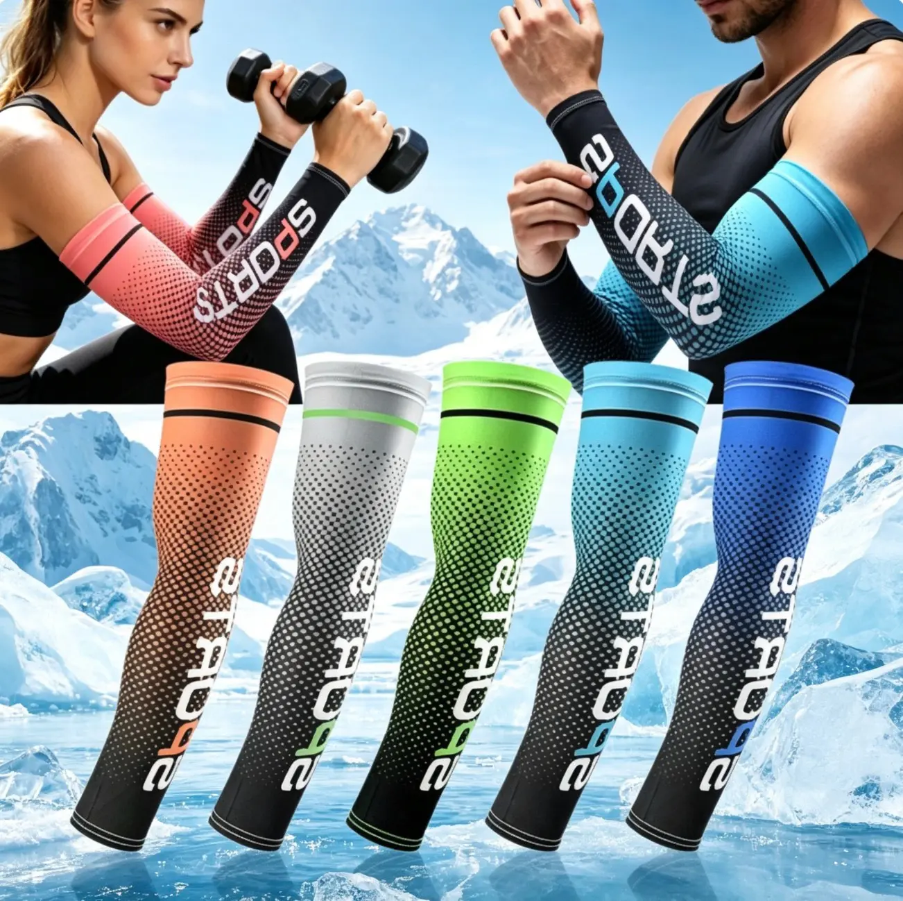 5 Pairs UV-Blocking Arm Sleeves – Cooling, Breathable, Comfortable, Soft & Stretchy, Sweat-Wicking, Lightweight, Full Sun Protection for Summer Outdoor Sports, Hiking, Running, Cycling and Travel