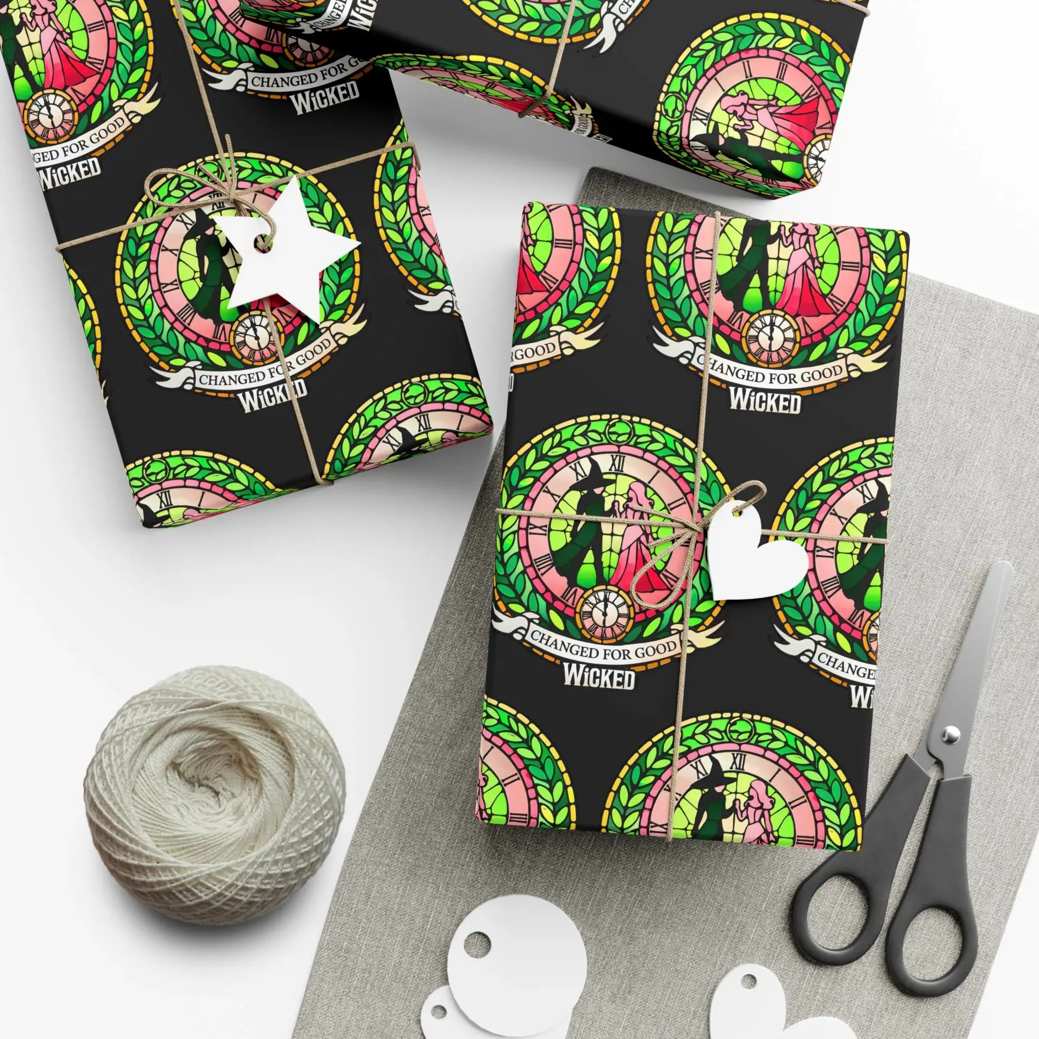 Wicked-Inspired Gift Wrapping Paper - Wicked Christmas Wrapping Paper - Glam Green Gift Wrap for Christmas & Birthday Presents - Christmas Holiday Paper - Gift For Her - Wrapping For Every Seasons