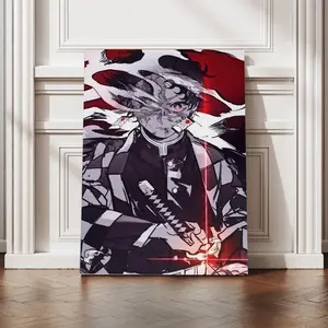 Demon Slayer Anime Poster Kimetsu No Yaiba Wall Art bedroom canvas posters Canvas Painting, hall wall art, bathroom canvas posters, home poster decoration Kitchen Paintings Ornaments Artistic