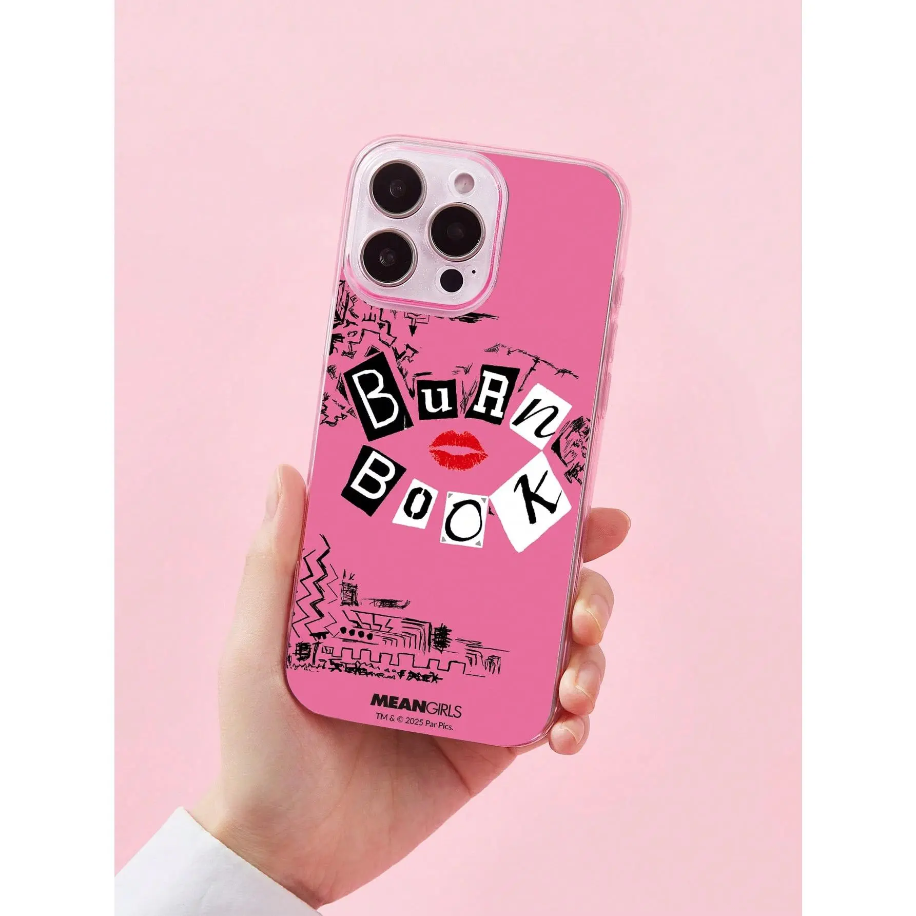 Pink Transparent TPU Smartphone Case - Protective Cover for iPhone 11-17 Pro Max, Mobile Phone Accessory