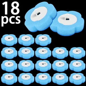 Blue Disposable Sponge Replacement Brush Heads, Toilet Brush Refills, Bathroom Toilet Cleaning Set, 18pcs/25pcs/36pcs, Bath Accessories, Bathroom Cleaning Tool