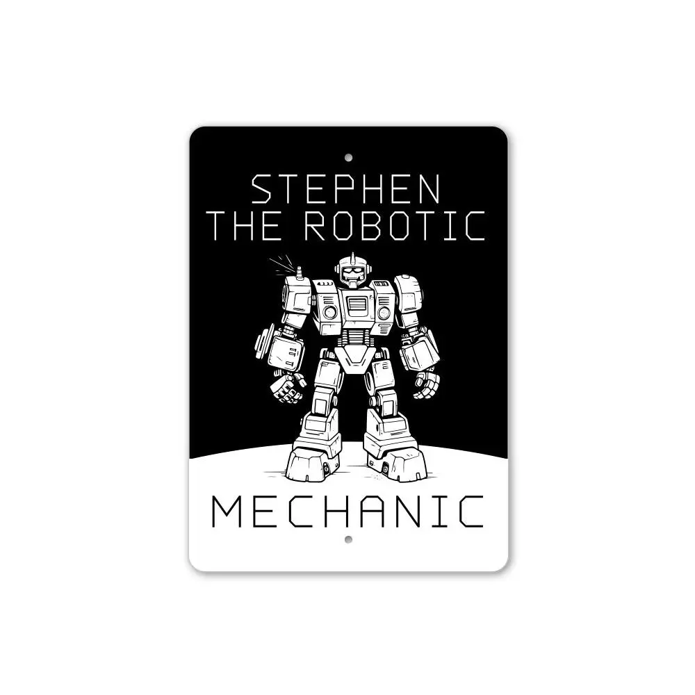 Custom Name Robotics Engineer Mechanic Sign