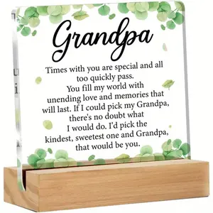 Personalized Acrylic Desk Sign - Decorative Home Decor Plaque, Ideal Gift for Grandparents from Grandkids with a Personal Touch