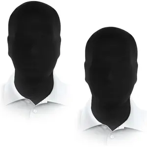 2 pieces black full face mask halloween spandex adult hood faceless morph head cloth