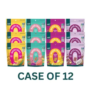 OSH! Oh So Healthy Assorted Baked Fruit Crisps. Made from 100% Real Fruit - The case includes 12x40g fruit crisp packs!  3x Coconut  3x Mango  3x Jackfruit  3x Guava. Gluten-free Cholesterol-free NON-GMO Never fried. Your go to Guilt free Snack.