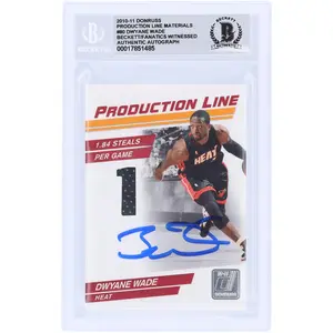 Dwyane Wade Miami Heat Autographed 2010-11 Panini Donruss Production Line #80 #/399 Beckett Fanatics Witnessed Authenticated 10 Card - Fanatics Authentic Certified