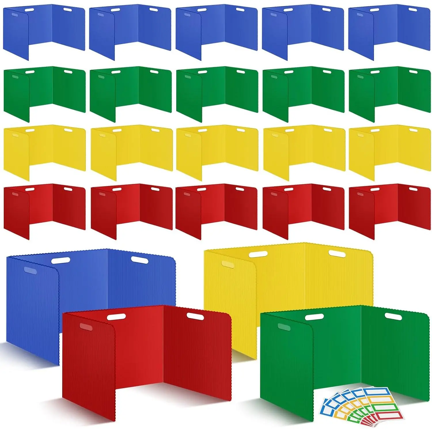 24Pack Desk Dividers for Students 14 x 17.5 x 14 Inch Plastic Durable and  Black  Folders Shields Test Dividers with Classroom  Boards for School Study Supplies (Muticolored)