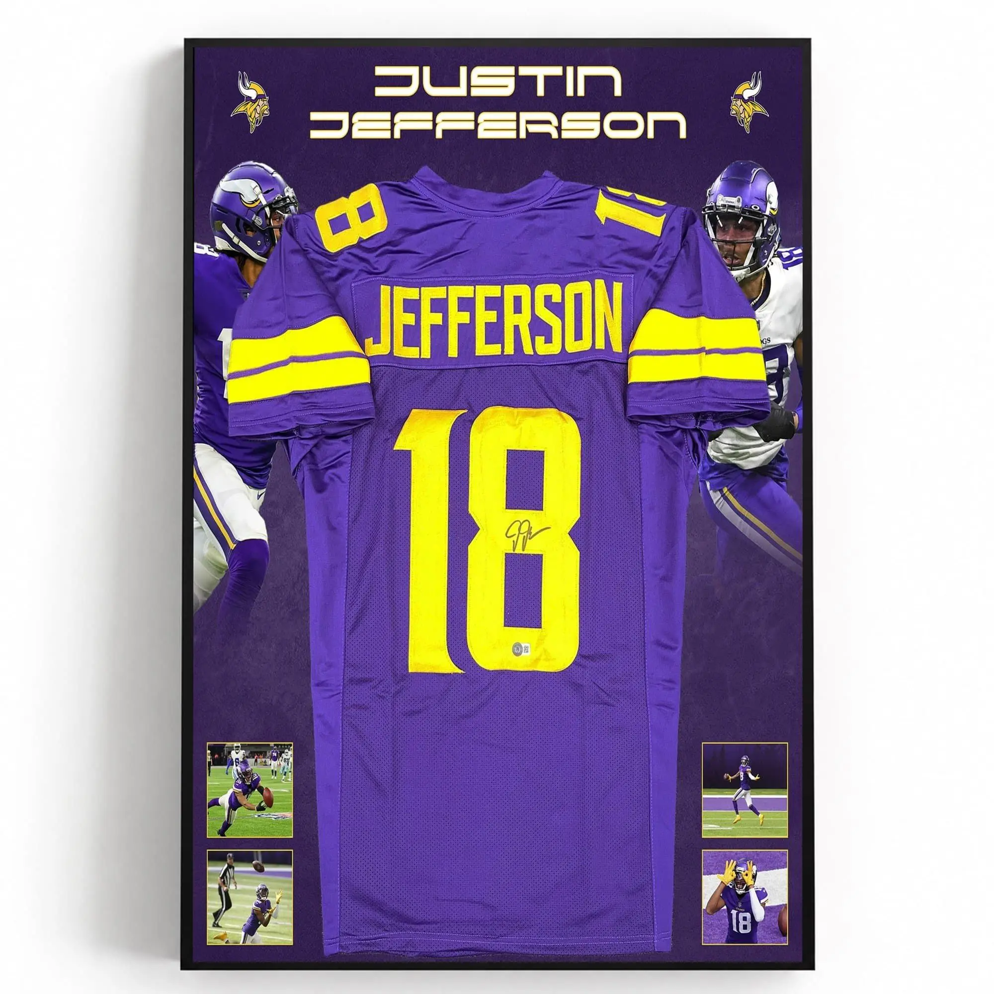Justin Jefferson Signed Poster, Fans Gift ( Unframed - Print Only )