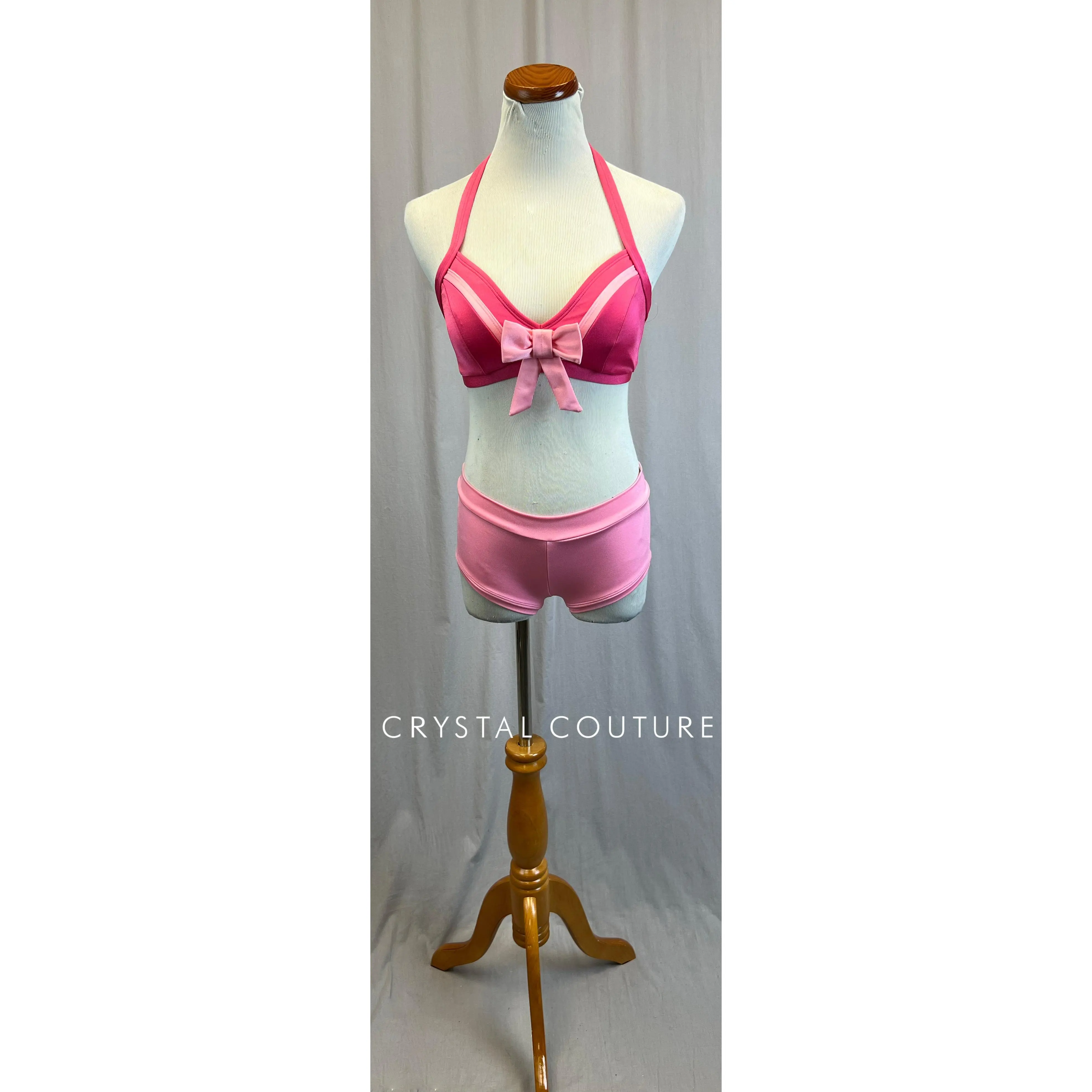 *Brand New* Pink Two-Tone Bow Bra Top and Brief Two-Piece Set
