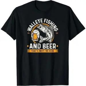 Walleye Fishing And Beer Fisherman T-Shirt