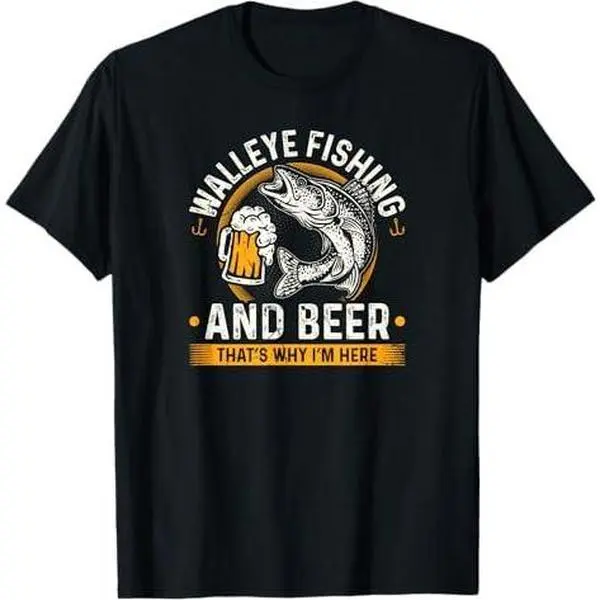 Walleye Fishing And Beer Fisherman T-Shirt