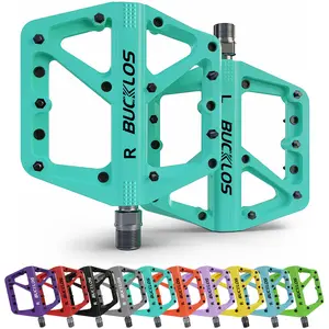 BUCKLOS Ultra-Wide Flat Bike Pedals - High Grip Nylon Non-Slip Pedals for MTB, Gravel & E-Bikes, 9/16" Heavy Duty Safety Pedals #tiktokshopspringglowup part outdoorfun shopping bike accessories