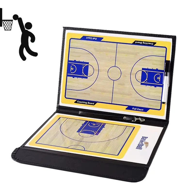 Double-Sided Tactical Strategic Planning Board for Basketball, Soccer, Volleyball Coaches, PVC Magnetic Surface Strategy Board with Pen and Magnets