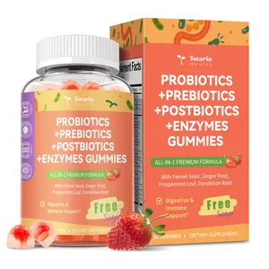 Totaria Sugar Free 5-in-1 Probiotic Prebiotic Gummies, 36 Probiotics for Men & Women with Digestive Enzymes, Peppermint, Total Immunity, Gut & Digestive Support, Vegetarian, 60 Capsules