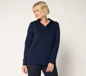 Susan Graver Weekend Serene Knit Hooded Top