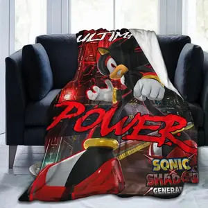 Shadow the Hedgehog Anime Throw Blanket, Vintage Thermal Soft Cozy Plush Fleece Blanket, Warm Comfortable for Bedroom Couch Sofa Living Room Decor Gift