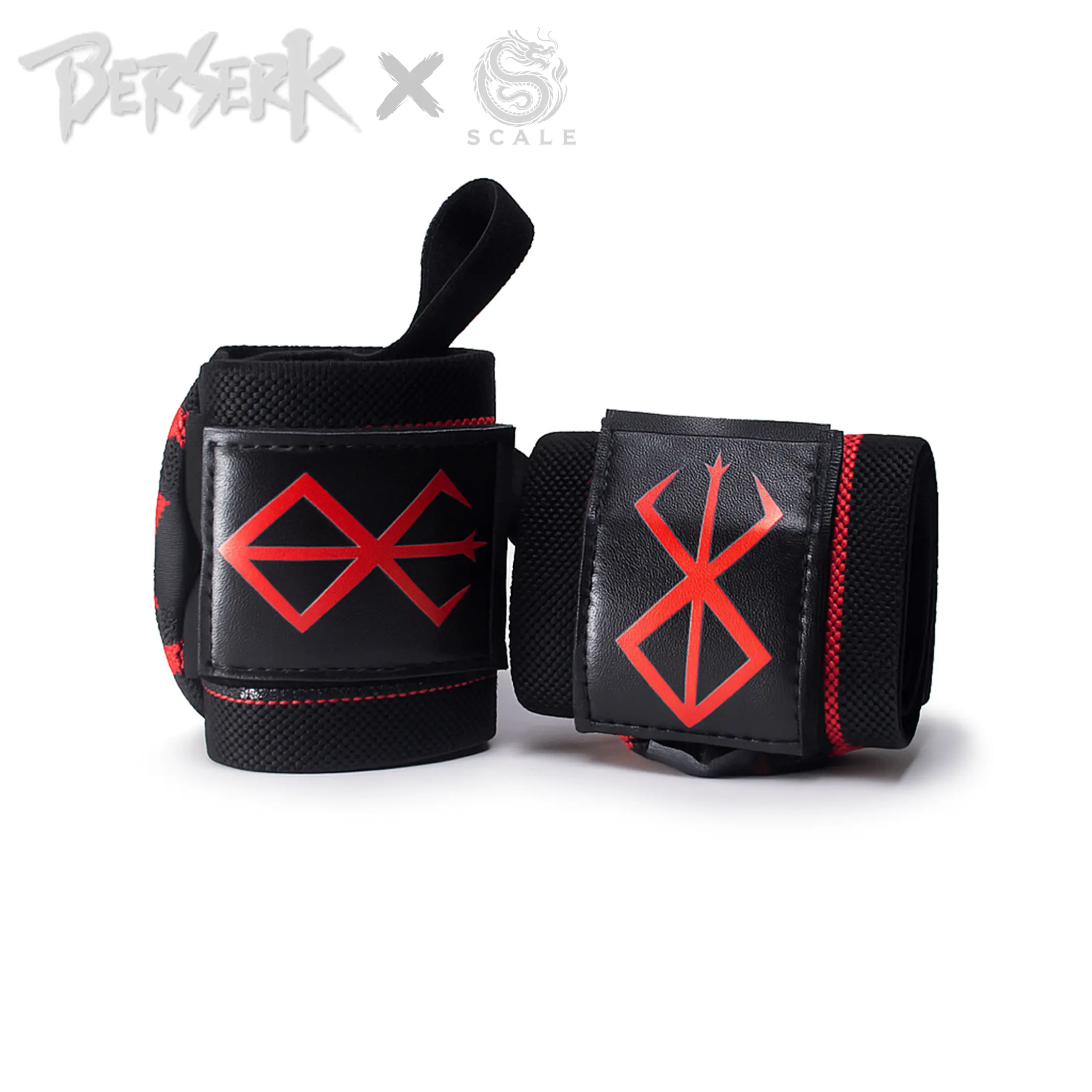 Berserk Anime Logo Wrist Wraps, 19-in Synthetic Unisex Powerlifting Support for Gym & Fitness Workouts, Wristband, Youth, Brand Logo, Boxing, Fitness Enthusiasts, Quick Dry, 6 Cm, All Seasons, 48 Cm X 6 Cm