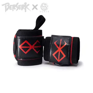 Berserk Anime Leather Wrist Wraps 19" Premium Quality for Powerlifting, Bodybuilding, Weightlifting, Wrist Support Bracelets & Lifting Accessories