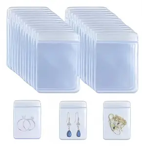 TIKA 100-Pack Clear PVC Jewelry Pouches with Zipper, Durable Storage Bags for Earrings and Accessories, 5 x 7 cm