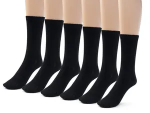 Silky Toes 6 Pairs Mens Rayon from Bamboo Ribbed Dress Socks, Casual Basic Socks (9-11, Black)