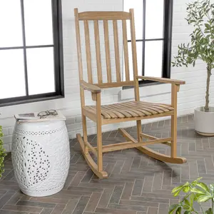 JONATHAN Y Seagrove Farmhouse Classic Slat-Back 350-LBS Support Acacia Wood Outdoor Rocking Chair JONATHAN Y Seagrove Farmhouse Classic Slat-Back 350-LBS Support Acacia Wood Outdoor Rocking Chair