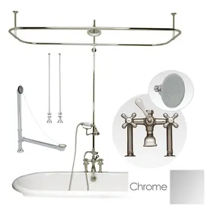 Clawfoot Tub Side Mount Shower Enclosure Set