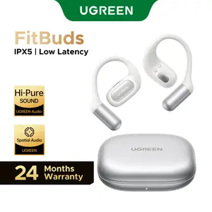 UGREEN HiTuneS7 Open Ear Headphones, Ultra-Light Comfortable Wireless Earbuds, Thinnest Earhooks, Bluetooth 5.4, Clear Audio, 28 HRS Playtime, IPX5 Waterproof Earphones (White),tiktokshopmemorialday summerwins