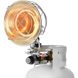 Christmas present Propane Tank Top Heater, 15000 BTU Rapid Heating 180-Degree Infrared Radiant Tank Top Gas Heater, Stepless Temperature Adjustment for Ice Fishing/Hunting/Outdoor Work, Single Burner Round