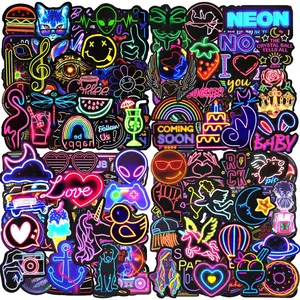 Water Bottle Stickers 200 count Cool Neon Stickers, Sticker Pack for  Adults Teens,  Vinyl Stickers, Stickers for Laptop Skateboard Journal Notesbook Computer Phone Cup Guitar Luggage etc