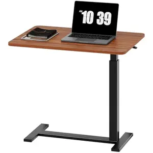Overbed Bedside Table with Wheels, Adjustable Hospital & Home Use Bed Table, Rolling Laptop Table, Mobile Standing Desk