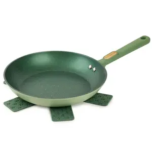 10 Inch Non-Stick Fry Pan with Stainless Steel Base in Green