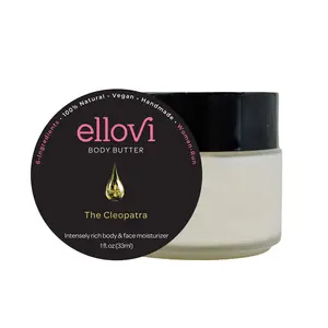 Ellovi the Cleopatra -  Body Butter 100% Natural and Nourishing  - Made With Just 6 Vegan Ingredients - 100% Plant-Based Hydrating Moisturizer For Naturally Healthy Skin
