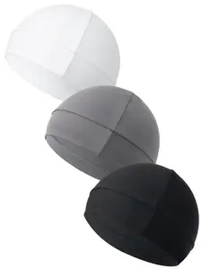 Unisex Plain Color Skull Cap Helmet Liner Stretchy Summer Sport Beanie Hat for Men Women Sun Protection Machine Washable Outdoor Biking Accessory