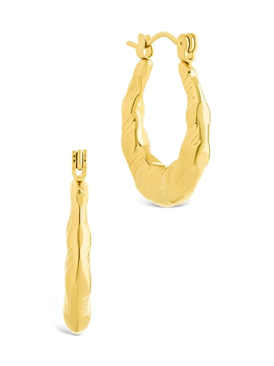Amaryllis Brushed Hollow Hoop Earrings