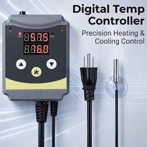 Chillerk Heating or Cooling Thermostat Temperature Controller,Digital Heat Mat Thermostat for Seed Starting,Plant Germination,Greenhouse,Incubator,Brooder,Attic Fan,Exhaust Fan,Cooling Devices,Brewing,Reptiles Tank,-4~176°F,1000W,UL Listed