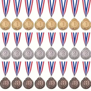 24pcs Metal Sports Competition Medals Set, Marathon Event Hanging Tags, School Sports Meet Awards, Perfect Gift for Winners