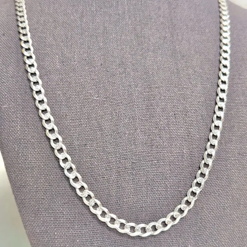 Silver 925 Cuban necklace | Cuban chain authenticity silver | Cadena cubana de plata .925 MX
