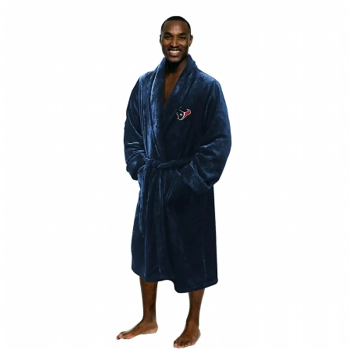The Northwest Company 212 MAIN Embroidered Silk Touch Belted Robe - Menswear Loungewear, Love-Inspired, Large/Extra Large Sizes, Machine Washable, Sports Collectibles Accessory, Team Logo, 1NFL-34900-0119-RET