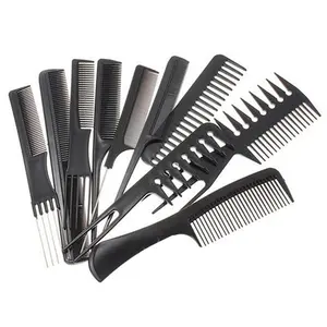 Yokoma 10Pcs Black Combs Salon HairStyling Hairdressing Plastic Barbers Brush Combs Set Professional Hair