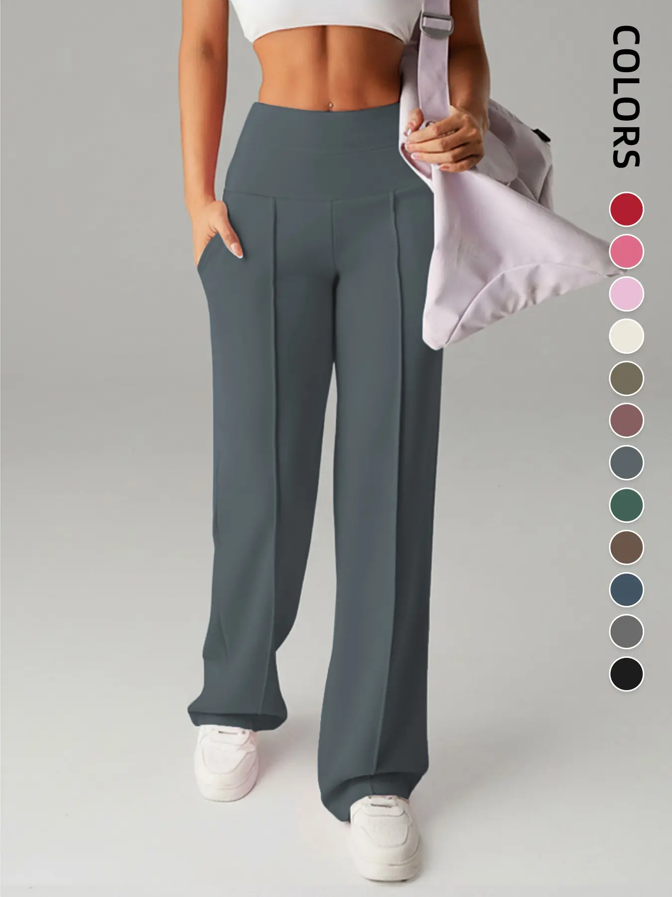 New Women's Yoga Wide Leg Pants, High Waist Stretchy Flowing Breathable Loose Fit Sport Long Pants, All Seasons Versatile, High Waisted Yoga, Yoga Wear, Activewear Pants, High Waist Sportswear