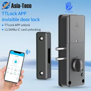 Ttlock Smart Ic Card Electronic Door Lock, Bluetooth-compatible No Drill Wireless Indoor Hidden Lock for Wooden Doors, Model Xinghao G190-Rx2052-Ttlock