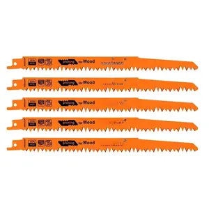 5-Pack 9-Inch  Pruning Reciprocating  , 5TPI HCS Carbon Steel Sawzall  for   Green , Branches & Plastic - Includes Storage Case