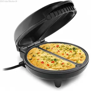 Non-Stick Omelet, Frittata, Snack Pocket Maker, Dessert Maker, 2 Individual 6.5" Omelets, Stainless Steel and BlackXXGlobalBasket8