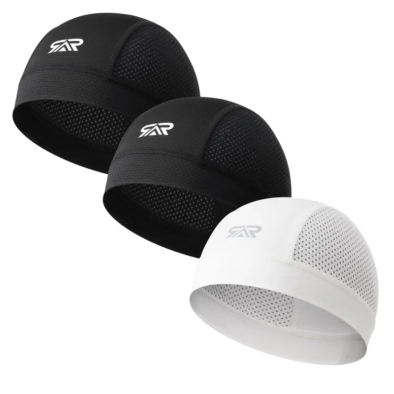 Breathable Skull Cap, 3 Counts/set Color-blocked Design Cycling Hat, Sports Hat, Quick-dry & Sweat-resistant Technology Hat for Running & Biking, Quick Drying Hat, Sweat Wicking Hat