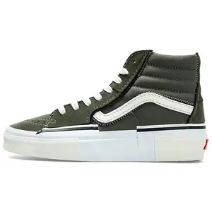 Vans SK8 Reconstruct High-Top Skate Shoes for Men and Women – Olive Green, Slip-Resistant, Cushioned, Durable Verifiable, with credentials and supporting global authentication