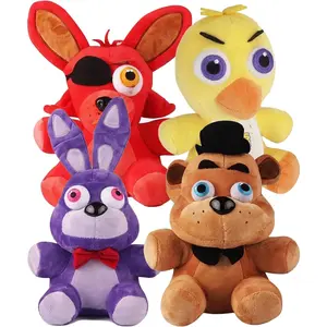 Horror Animatronic Plush Toy Set, 4PCS Scary Game Character Stuffed Animals, Soft Cartoon Fox Bear Bunny Chicken Dolls, 7 Inch Collectible Plushies Figures for Fans & Room Decor