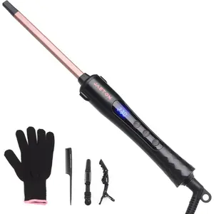 Tourmaline Ceramic Curling Iron 3/8 Inch (9mm), Small Haircare Curler for Tight Curls, Professional Hair Styling Tool with Adjustable Temperature