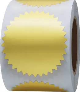 300pcs Notary Seals 2 inch Embossing Stickers Gold Metallic Certificate Sealing Labels with Serrated Edge for Awards Legal (Gold)