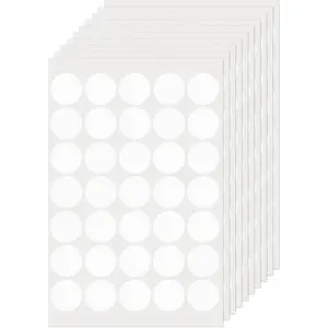 White Dot Stickers 1 Inch Vinyl Round Color Coding Labels Self-Adhesive Removable  Circle Colored Price Tag for Office  Moving Garage Yard  350 count