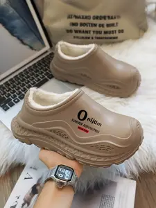 Thick Sole Anti-Slip Fleece Lined Warm Slippers, Durable Waterproof, Essential Winter Travel Shoes, Comfortable and Stylish